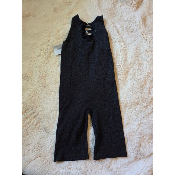 NWT Savage X Fenty - Rihanna Knit Black Shimmer Sleeveless Romper sz M - Picture 2 of 6